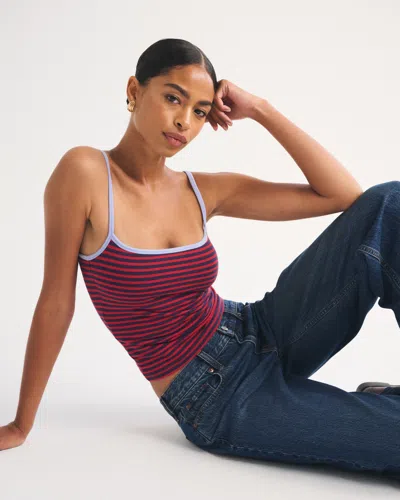 Abercrombie & Fitch Bra-free Seamless Fabric 90s Cami In Red Stripe