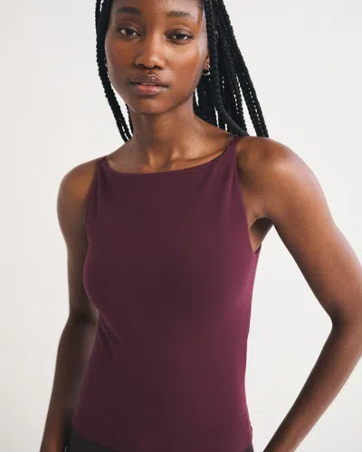 Abercrombie & Fitch Bra-free Seamless Fabric Apron Tank In Dark Plum