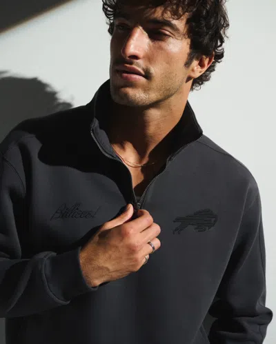 Abercrombie & Fitch Buffalo Bills Neoknit Max Half-zip Sweatshirt In Black-bills
