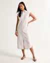 Abercrombie & Fitch Button-through Midi Shirt Dress In White