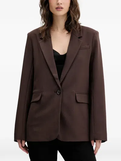 Abercrombie & Fitch Buttoned Blazer In Brown