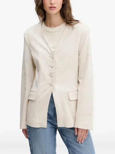 Abercrombie & Fitch Buttoned Blazer In Neutral