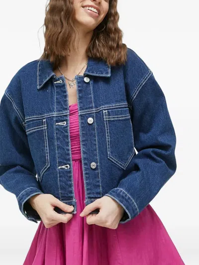 Abercrombie & Fitch Buttoned Jacket In Blue