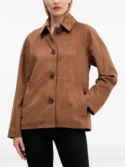 Abercrombie & Fitch Buttoned Jacket In Brown