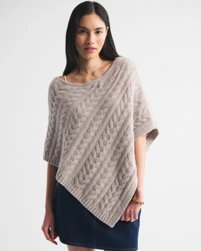Abercrombie & Fitch Cable-knit Poncho In Gray