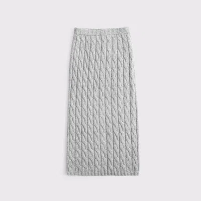 Abercrombie & Fitch Cable-knit Maxi Skirt In Gray