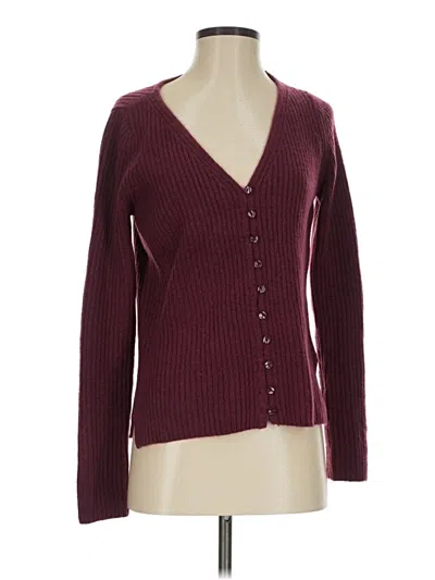 Pre-owned Abercrombie & Fitch Cardigan Sweater In Burgundy