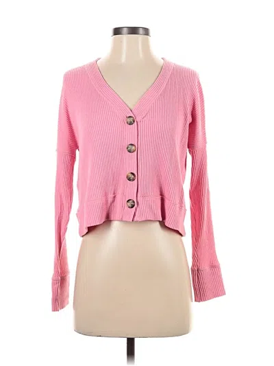 Pre-owned Abercrombie & Fitch Cardigan Sweater In Pink