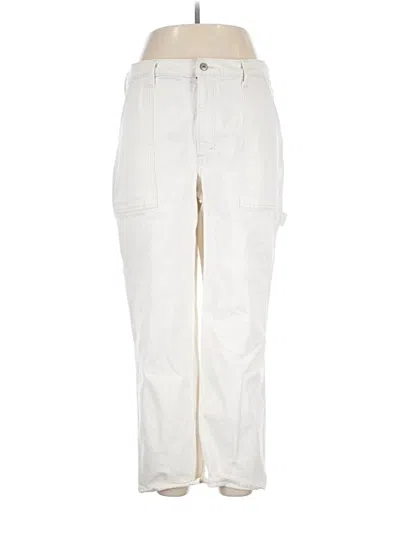 Pre-owned Abercrombie & Fitch Cargo Pants In Ivory