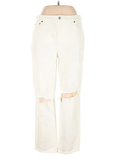 Pre-owned Abercrombie & Fitch Cargo Pants In White