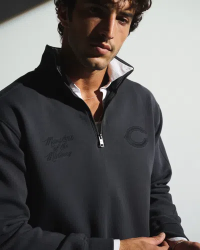 Abercrombie & Fitch Chicago Bears Neoknit Max Half-zip Sweatshirt In Black-bears