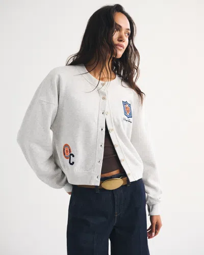Abercrombie & Fitch Chicago Bears Sunday Shrunken Cardigan In Light Gray - Bears