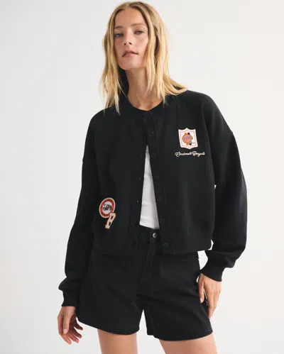 Abercrombie & Fitch Cincinnati Bengals Sunday Shrunken Cardigan In Black - Bengals