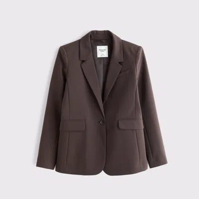 Abercrombie & Fitch Classic Suiting Blazer In Brown