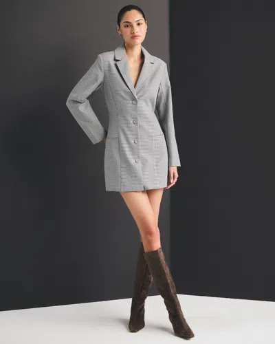 Abercrombie & Fitch Classic Suiting Blazer Mini Dress In Gray