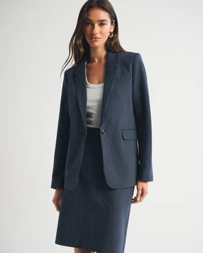 Abercrombie & Fitch Classic Suiting Blazer In Blue