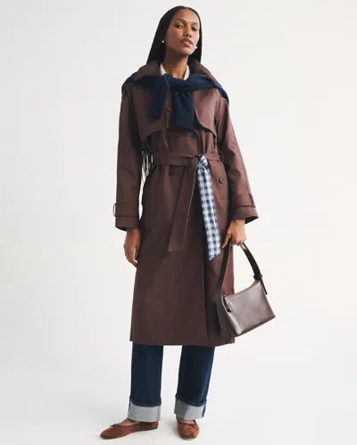 Abercrombie & Fitch Classic Trench Coat In Brown