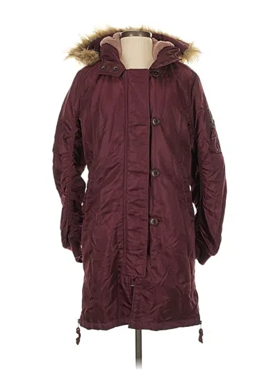 Pre-owned Abercrombie & Fitch Coat In Burgundy