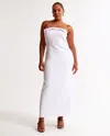 Abercrombie & Fitch Column Bow-front Maxi Dress In White