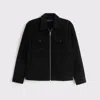 Abercrombie & Fitch Corduroy Zip Shirt Jacket In Black