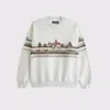 Abercrombie & Fitch Countryside Graphic Crew Sweatshirt In White