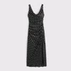 Abercrombie & Fitch Cowl Neck Draped Maxi Dress In Black
