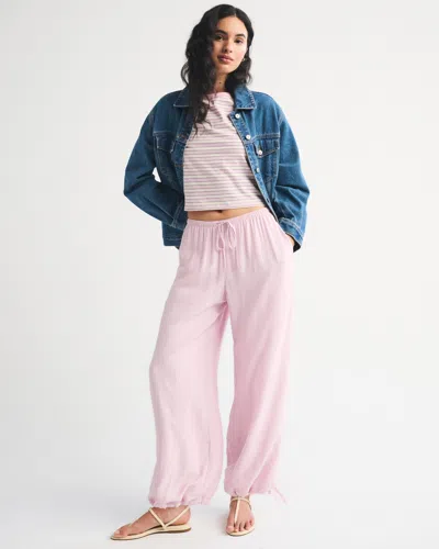Abercrombie & Fitch Crinkle Balloon Pull-on Pant In Purple