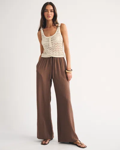 Abercrombie & Fitch Crinkle Pull-on Pant In Brown