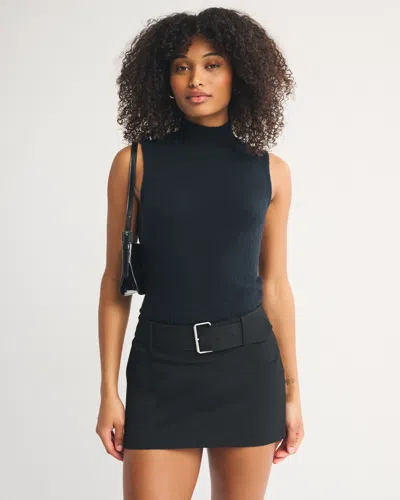 Abercrombie & Fitch Curve Love A&f Forme Mid Rise Skort In Blue