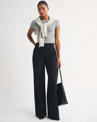Abercrombie & Fitch Curve Love A&f Forme Ultra Wide Leg Pant In Blue