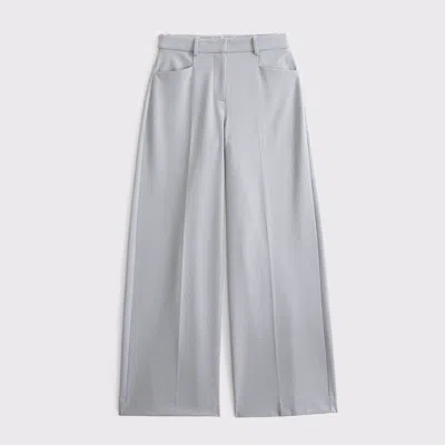 Abercrombie & Fitch Curve Love A&f Forme Wide Leg Pant In Blue