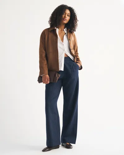 Abercrombie & Fitch Curve Love A&f Sloane Tailored Wide Leg Pant