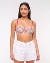 Abercrombie & Fitch Curve Love Balconette Underwire Bikini Top In Red