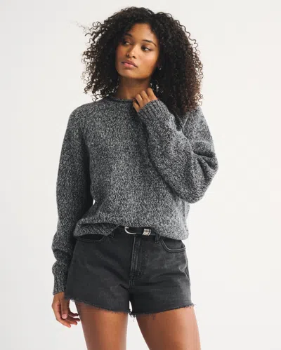 Abercrombie & Fitch Curve Love High Rise 90s Cutoff Short In Gray