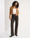 Abercrombie & Fitch Curve Love High Rise 90s Relaxed Jean In Brown