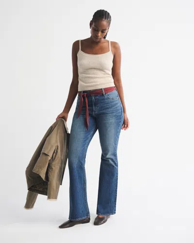 Abercrombie & Fitch Curve Love High Rise Bootcut Belted Jean In Blue