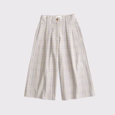 Abercrombie & Fitch Curve Love High Rise Tailored Culotte Pant In Multi