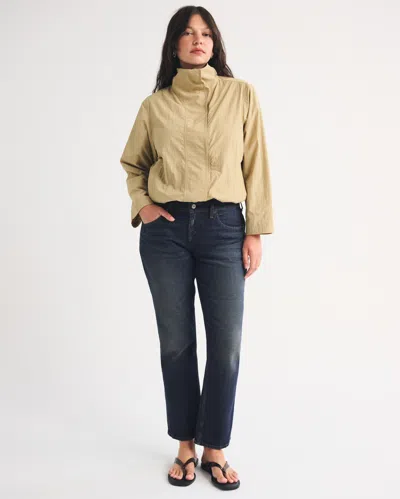 Abercrombie & Fitch Curve Love Low Rise Kick Flare Jean In Dark Process