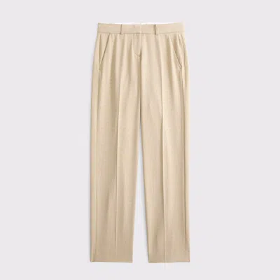 Abercrombie & Fitch Curve Love Low Rise Tailored Straight Leg Pant In Light Brown