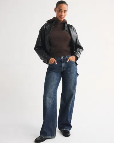 Abercrombie & Fitch Curve Love Low Rise Ultra Loose Jean In Blue