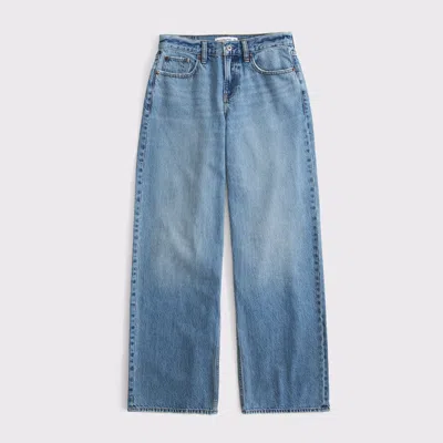Abercrombie & Fitch Curve Love Low Rise Ultra Loose Jean In Blue