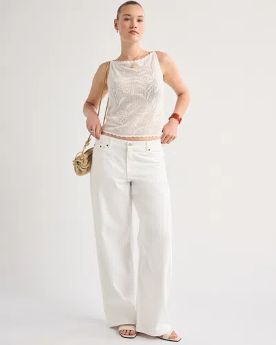 Abercrombie & Fitch Curve Love Low Rise Ultra Loose Jean In Red