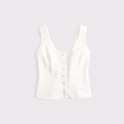 Abercrombie & Fitch Curve Love Suiting Vest In White