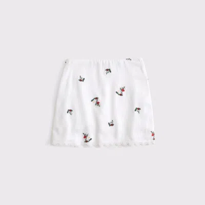 Abercrombie & Fitch Curve Love Ultra High Rise Mini Skort In White