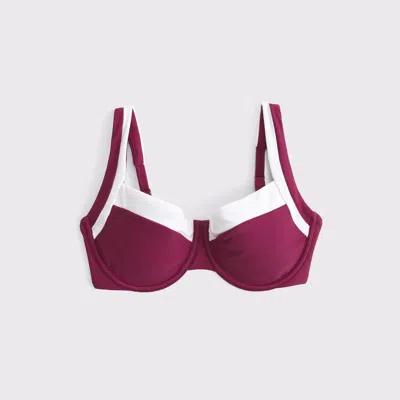 Abercrombie & Fitch Curve Love Wide Strap Underwire Bikini Top In Pink