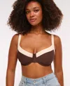 Abercrombie & Fitch Curve Love Wide Strap Underwire Bikini Top In Brown