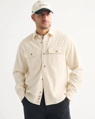 Abercrombie & Fitch Denim Button-up Shirt In Neutral