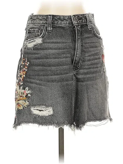 Pre-owned Abercrombie & Fitch Denim Skirt In Gray