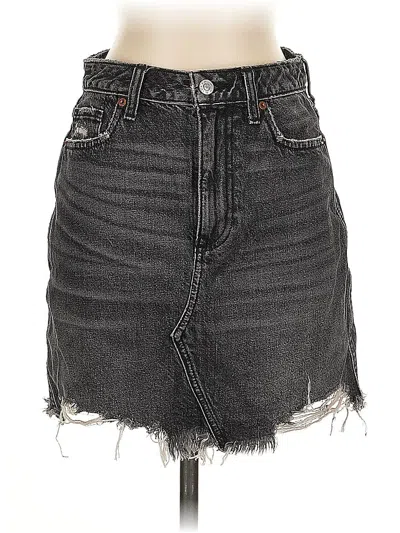 Pre-owned Abercrombie & Fitch Denim Skirt In Gray