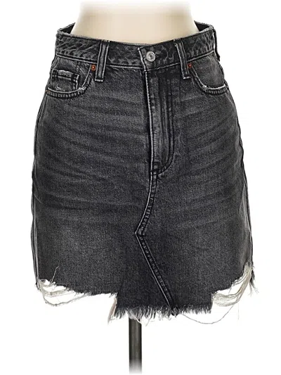 Pre-owned Abercrombie & Fitch Denim Skirt In Gray